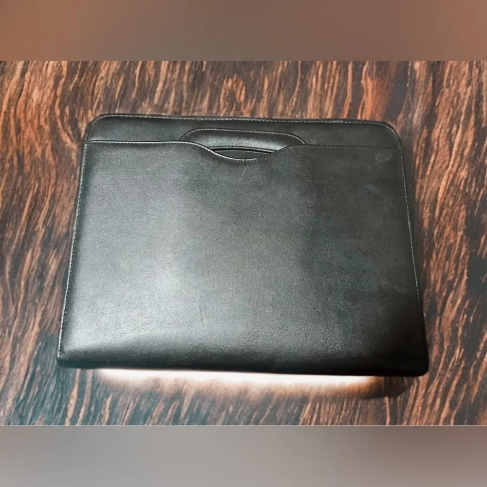 Day-Timer Genuine Leather Zip Folio Organizer